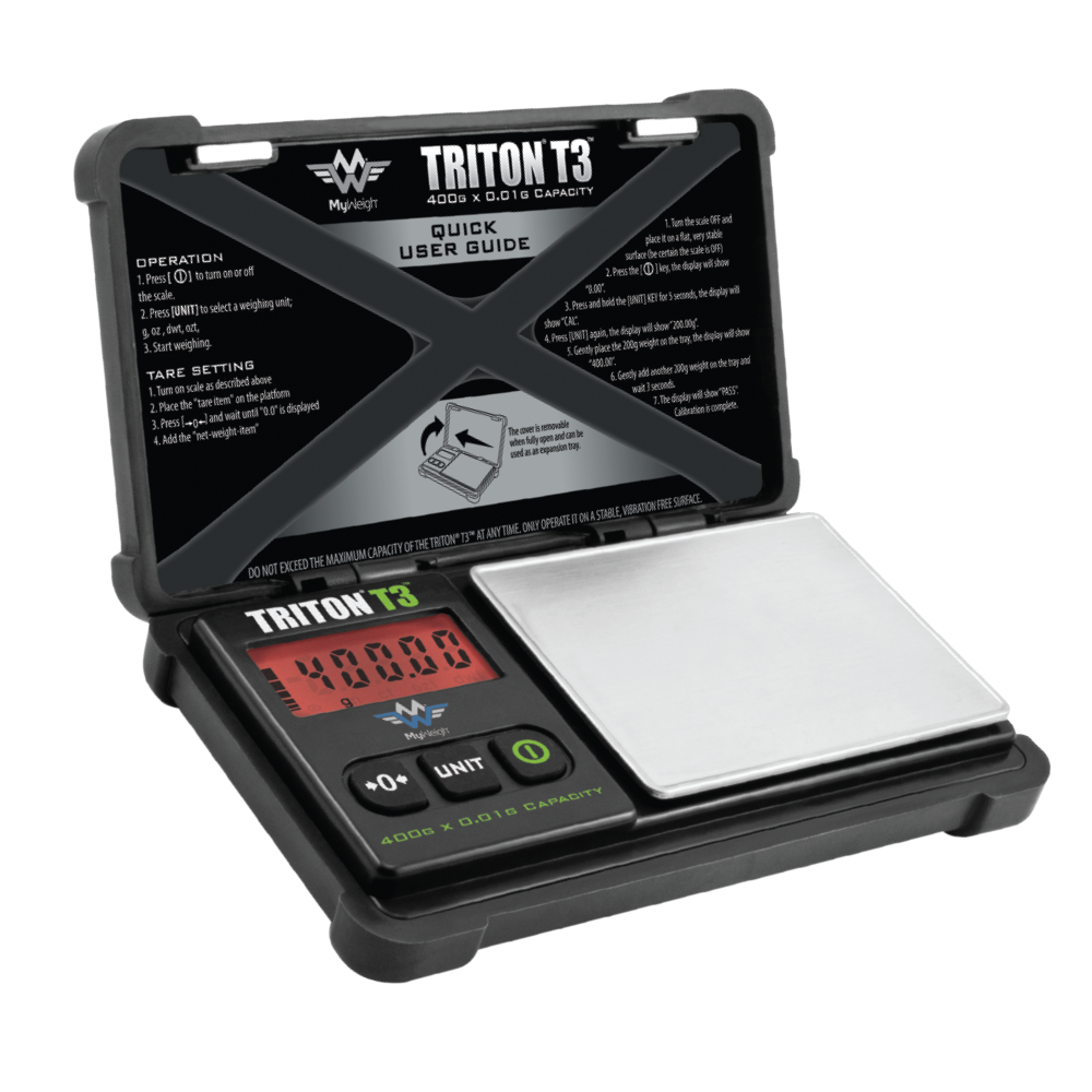 Báscula digital de bolsillo 400 gramos, 0,01, 2 unidades, precisión de 0,01 gramos My Weigh T3-400 Triton T3 
